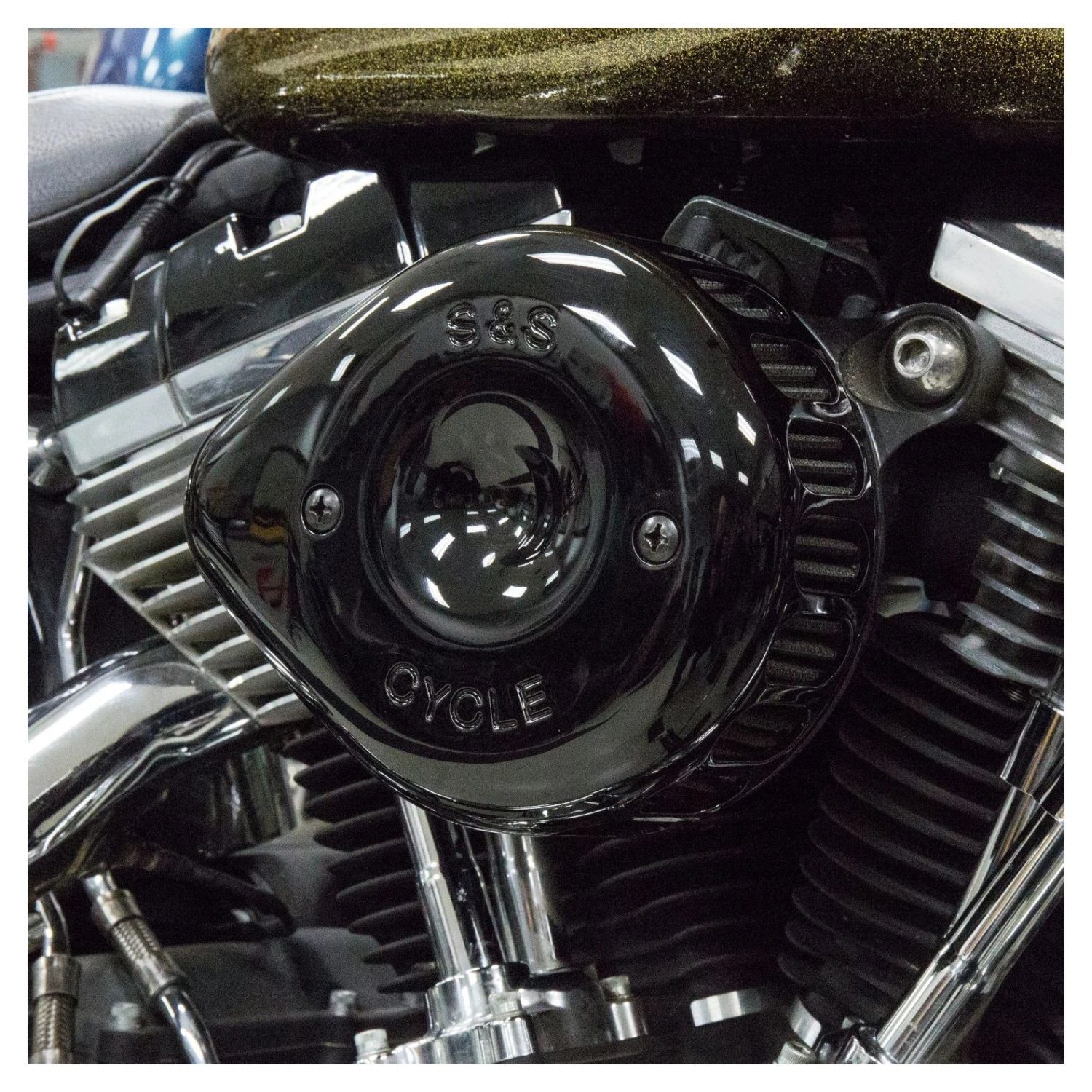 S&S Mini Teardrop Stealth Air Cleaner Kit For Harley - Image 3