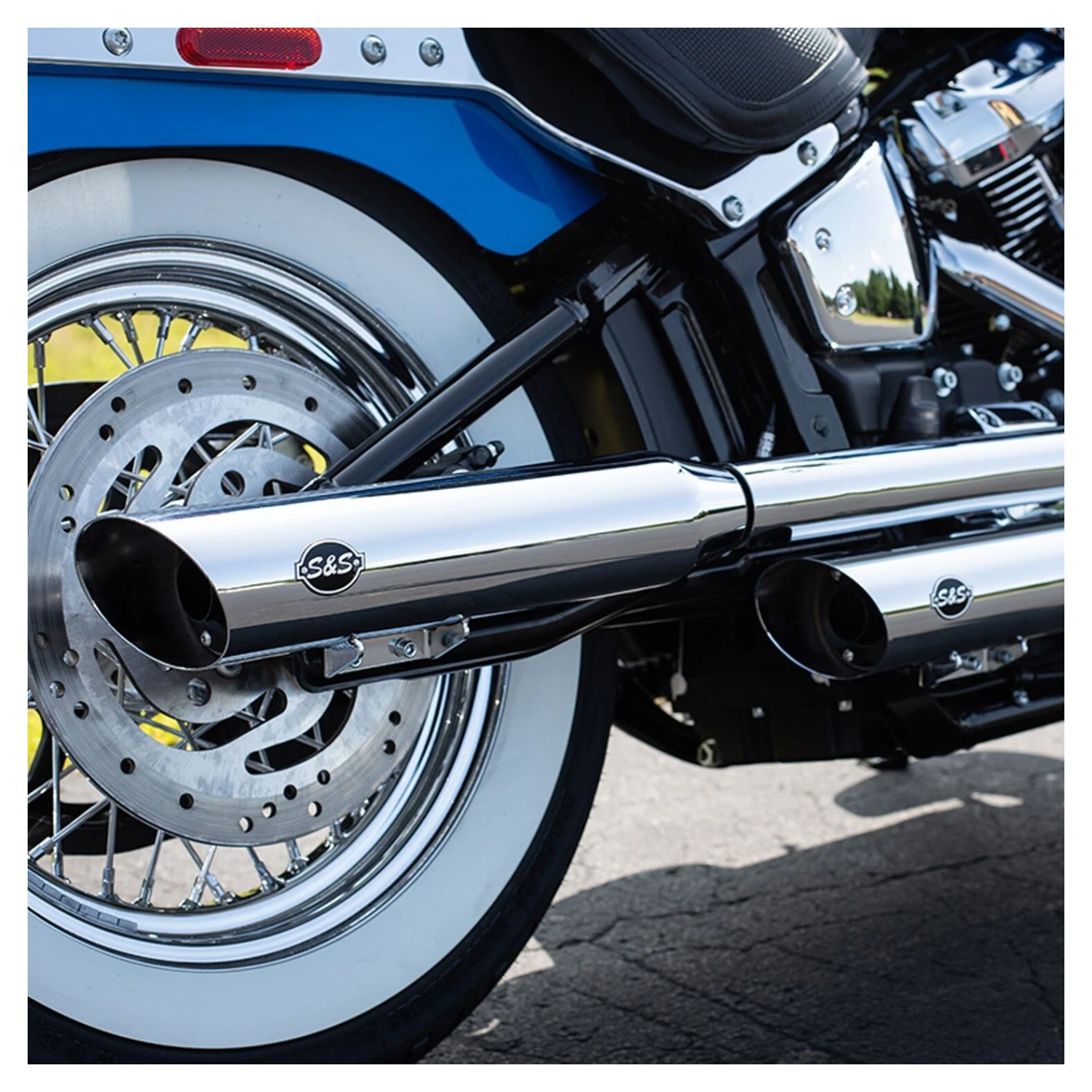 S&S Slash Down Slip-On Mufflers For Harley - Image 3