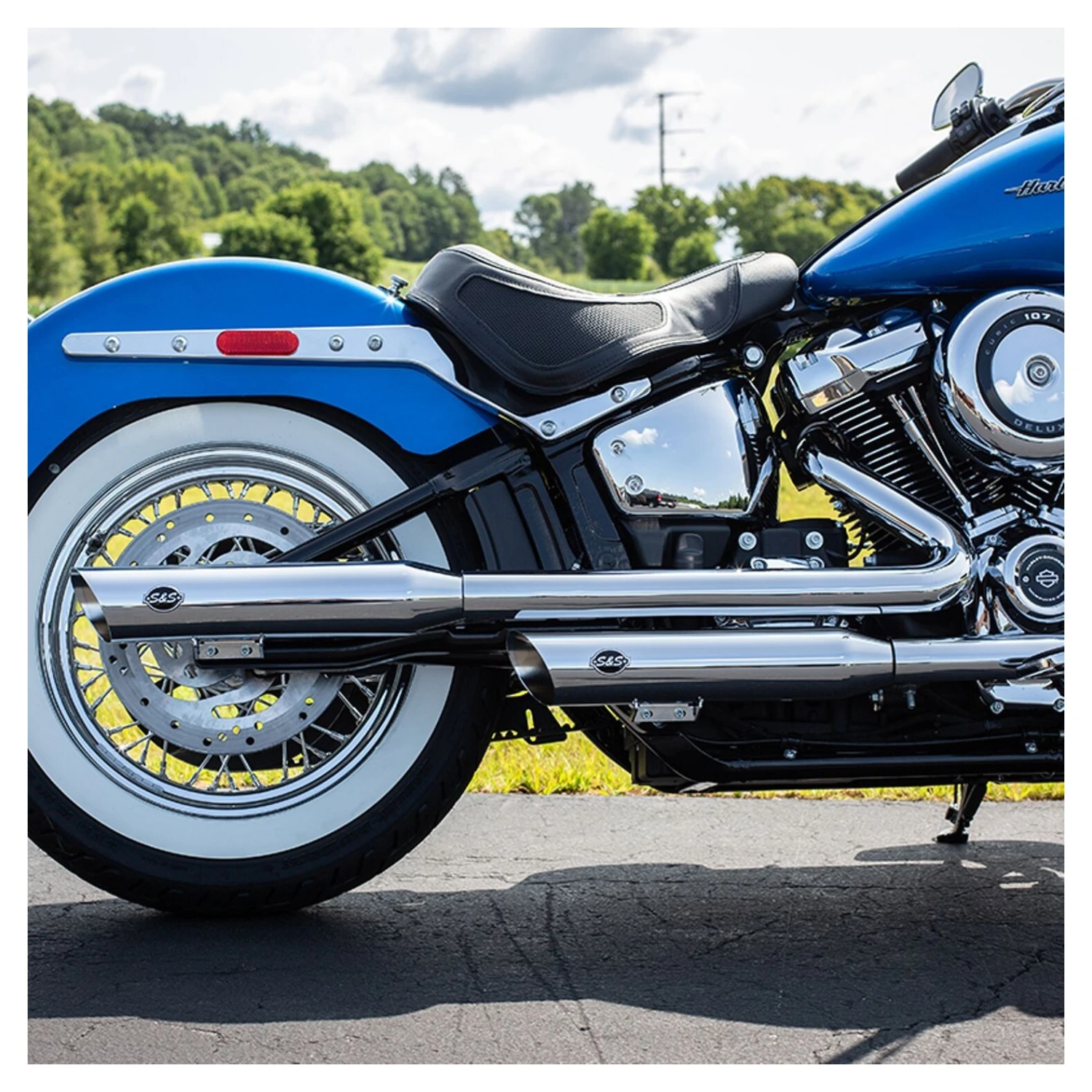 S&S Slash Down Slip-On Mufflers For Harley - Image 5